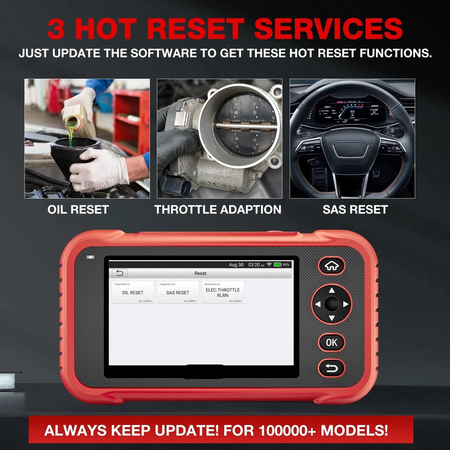 Autodiagnose Scanner – OBD2 Scanner – Foutcode Lezer – Auto Diagnosetool – Live Data Analyse – 3 Resetfuncties – WiFi Updates