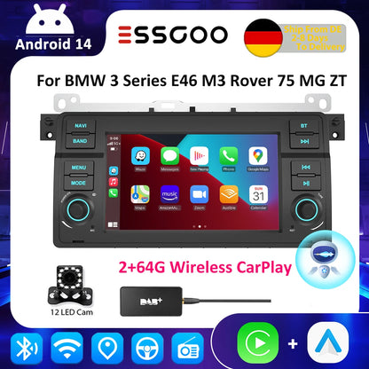 Multimedia Speler Auto – Autoradio – Touchscreen Navigatie – DAB Radio – Double Din – 7 Inch IPS Display – Draadloze Apple CarPlay & Android Auto – 64GB Intern Geheugen