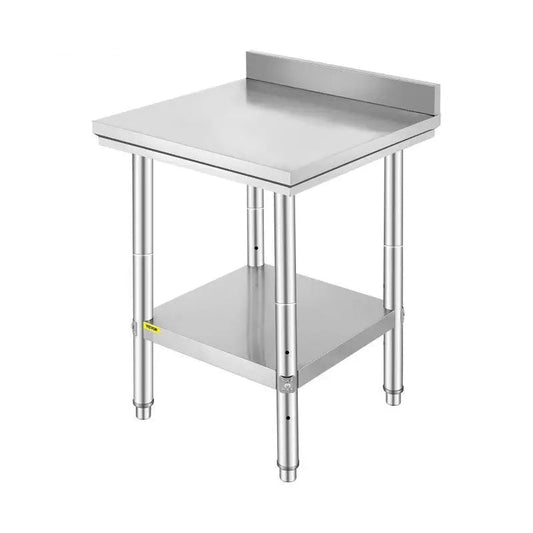 Keukeneiland - Keukenwerkbank - Keukenwerktafel - Keukentafel - Roestvrijstalen Keukenwerktafel - Horeca Werkbank - 24x24x35 inch 330LBS - met Onderblad - voor Restaurant Garage - QUORE