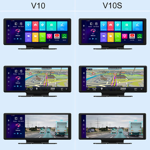 Dashcam voor Auto - 10.26” Dashcam ADAS GPS Navigatie - Android 8.1 - Remote Monitor & Rijassistentie - 2G met 6m RCC - Zwart