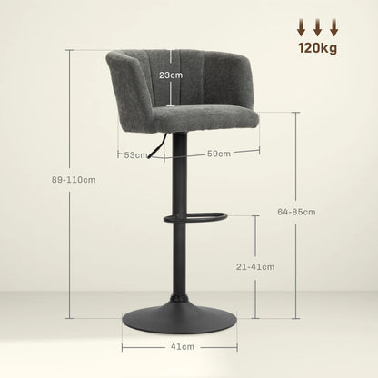 Barstoelen – Barkrukken – Hoge Stoelen – Keukenstoelen – Bistrostoelen – Verstelbare Hoogte – 360° Draaibaar