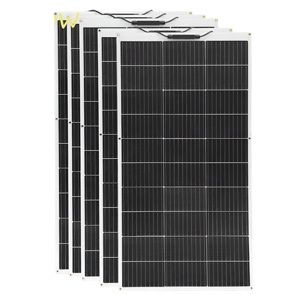 Zonnepaneel - Zonnepanelen - Zonne-energie - 16.5V Fotovoltaïsche Celmodule - Flexibel - Monocrystalline Silicon - 500W - 5 Stuks - Waterdicht - voor Boot - Camper - Caravan - RV - Tuin - QUORE