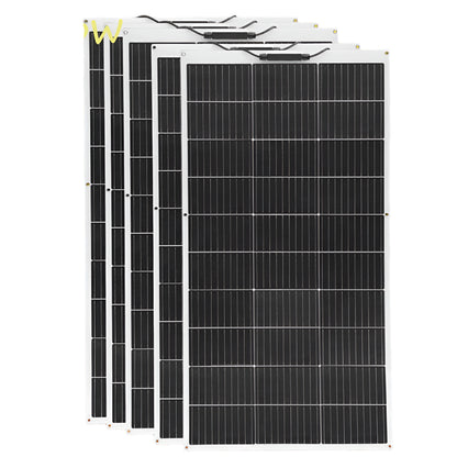Zonnepaneel - Zonnepanelen - Zonne-energie - 16.5V Fotovoltaïsche Celmodule - Flexibel - Monocrystalline Silicon - 500W - 5 Stuks - Waterdicht - voor Boot - Camper - Caravan - RV - Tuin - QUORE