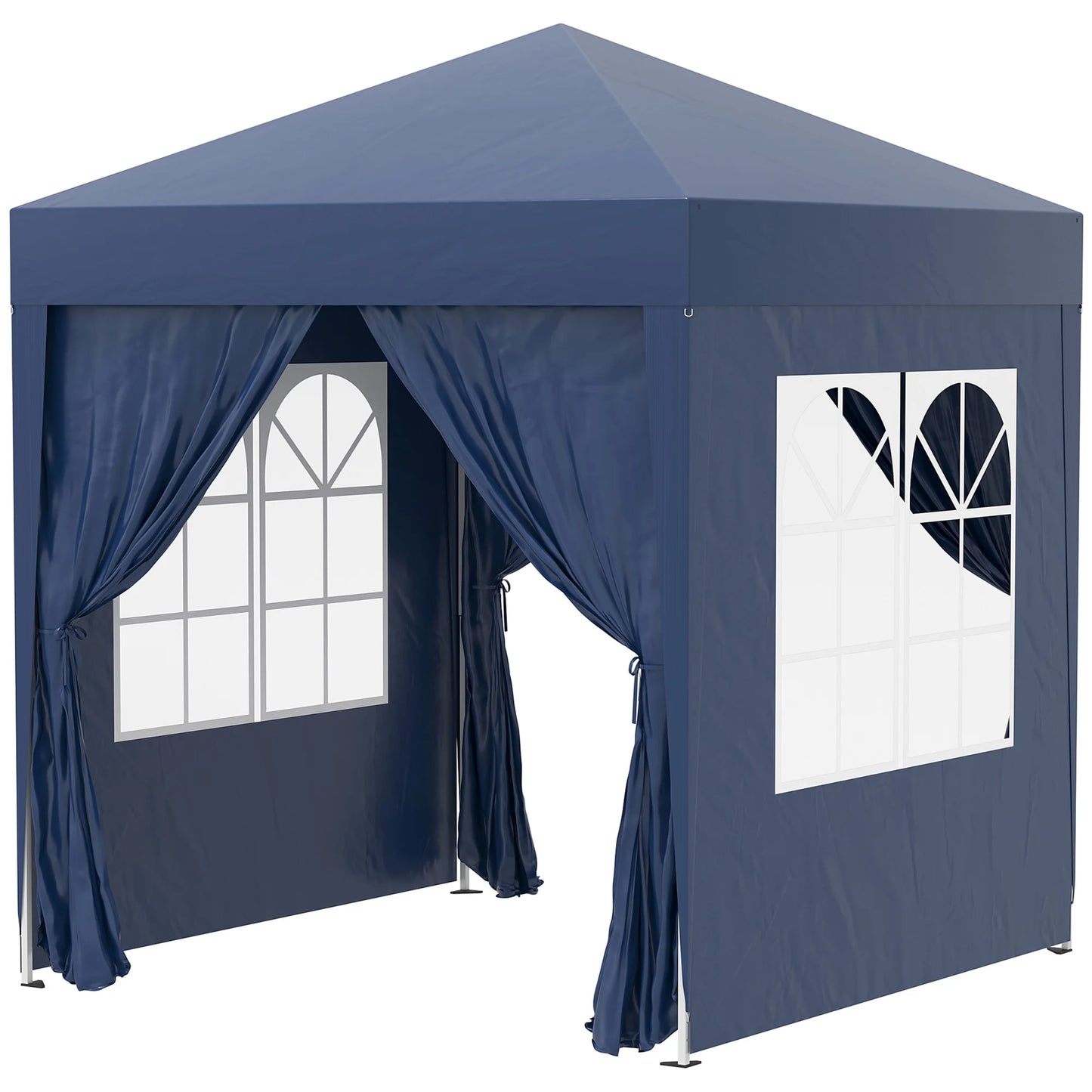 Paviljoen - Tuinpaviljoen - Partytent - Tuintent - Pop-up Kliksysteem - Stabiel - Vouwtent - Opvouwbaar - Waterdicht - Winterbestendig - 50+UV-Bescherming - voor Tuin - Buiten - Achtertuin - 2 x 2 m - Blauw