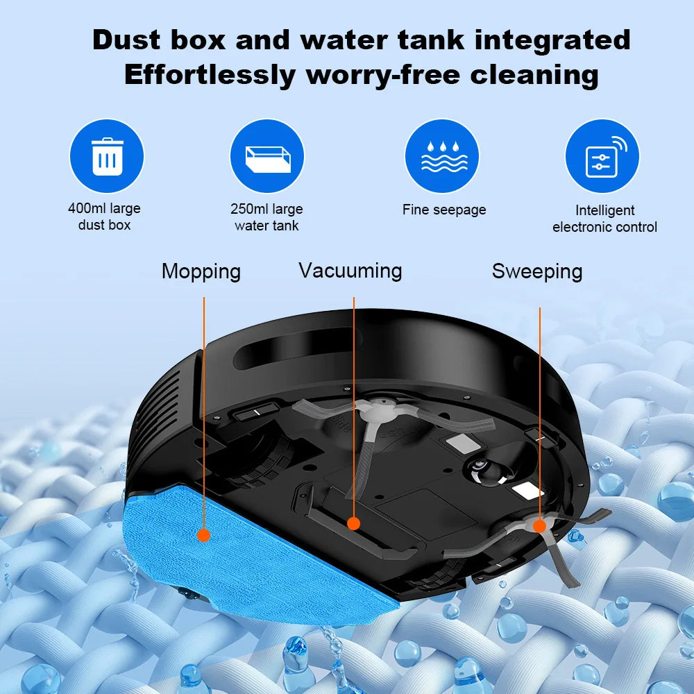Robotstofzuiger – Dweilrobot – Stofzuigerrobot – Schoonmaakrobot – Automatische Stofzuiger – 5200mAh Batterij – WiFi App Bediening