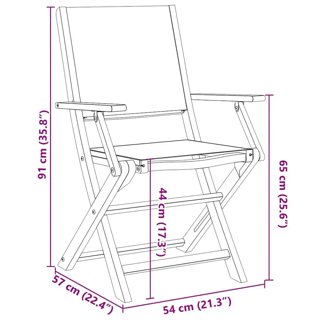Tuinklapstoel – Set van 2 - Tuinstoel – Opvouwbare Stoelen – Balkonstoelen – Terrasstoelen – Acaciahout – Weerbestendig – Groen Bladmotief - Groen