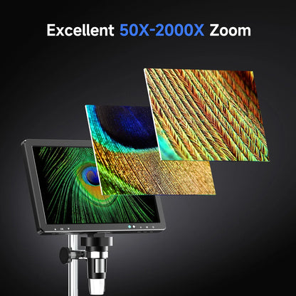 Digitale Microscoop – USB Microscoop – Elektronica Microscoop – Opzichtmicroscoop – Draagbare Microscoop – 10,1 Inch IPS Scherm – 50x-2000x Vergroting