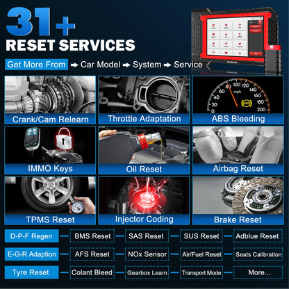Autodiagnosetool – OBD2 Scanner – Foutcode Lezer – Diagnosetablet – ECU Codering – 7 Inch HD Scherm – Bluetooth Verbinding – 3 Jaar Gratis Updates