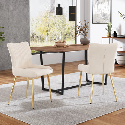 Fluwelen Eetkamerstoel – Comfortabele Stoel – Velours Stoel – Metalen Poot – Ergonomisch Design – Draagvermogen 150 Kg – Snel Te Monteren