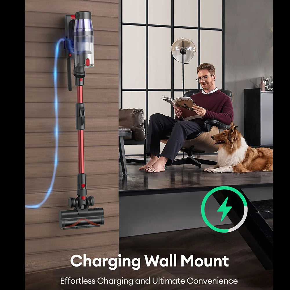 Snoerloze Stofzuiger – Draadloze Stofzuiger – Steelstofzuiger – Accu Stofzuiger – 550W Motor – 60 Minuten Gebruik