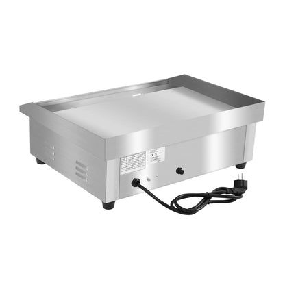Elektrische Grillplaat - Grillplaat - Teppanyaki Grill - voor Horeca - Thuisgebruik - Ruim Bakoppervlak - 3000W - 220-240 V / 50 Hz - 30-300°C - RVS - 55 x 43 x 15 cm - Zilver