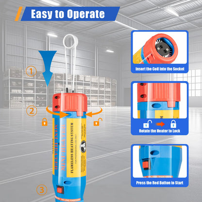Magnetische Inductieverhitter – Roestverwijderaar – Warmtegever – Roest Losmaken – Vastzittende Moeren – 1100W Vermogen – Max 800°C Temperatuur - QUORE