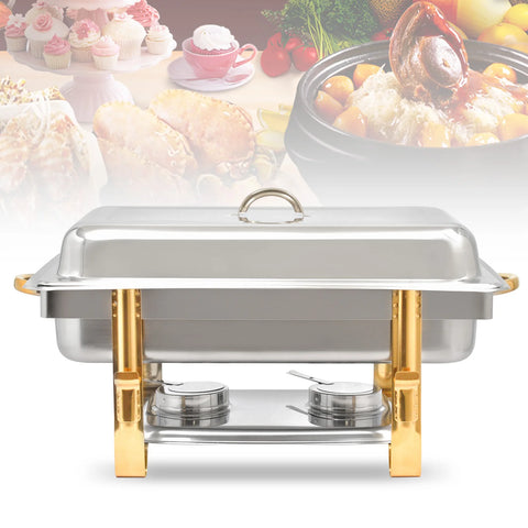 9L Buffet Warmer - Warmhoudplaat - Chafing Dish - Voedselwarmer - Warmhoudpan - Roestvrij staal - QUORE