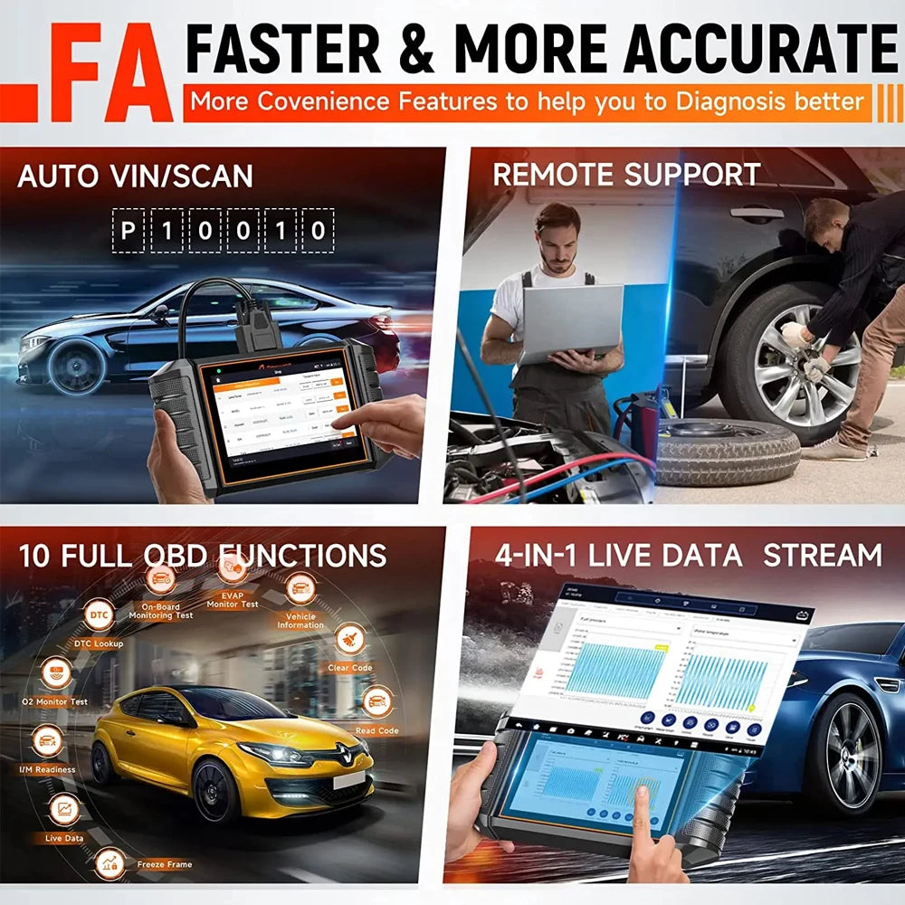 Autodiagnose Scanner – Autodiagnose Apparaat – Diagnose Tool – Foutcode Reader – 5,5 Inch Touchscreen – WiFi Updates