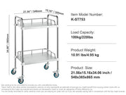 Laboratoriumwagen- Wagen - Kar - Trolley - K-ST753 - 220lbs - Metalen Verrijdbare Kar - voor Laboratoriumkliniek Schoonheid en Salon