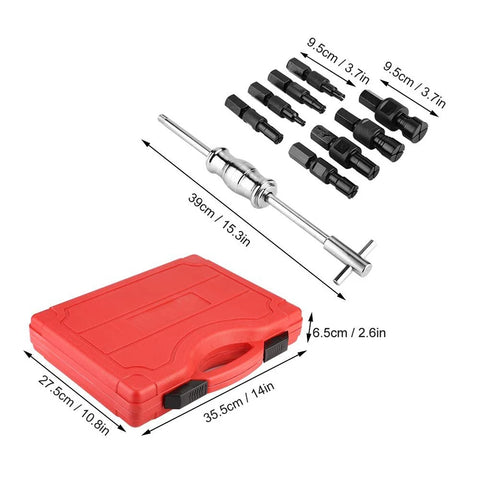 Podofo - Blind Hole Inner Bearing Puller Set - Remover Slide Hammer Internal Kit - Voor Auto - Met 8-32mm Bore Lager - 9st - Zwart
