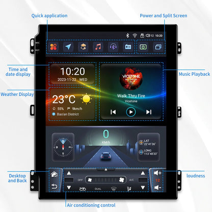 9,7" Android Autoradio – 2 Din Multimedia Speler – GPS Navigatie – CarPlay Android Auto – 4G Verbinding – DSP Geluidstechnologie - QUORE