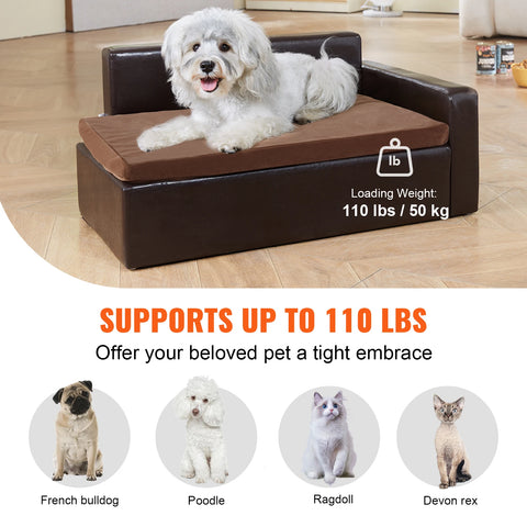 Hondenbed - Zacht Hondenbed - Hondensofa - Hond - Hondensofa - Bed voor Gezelschapsdieren - voor middelgrote honden en katten - 110 lbs Belading - Leer - Gemakkelijk schoon te maken