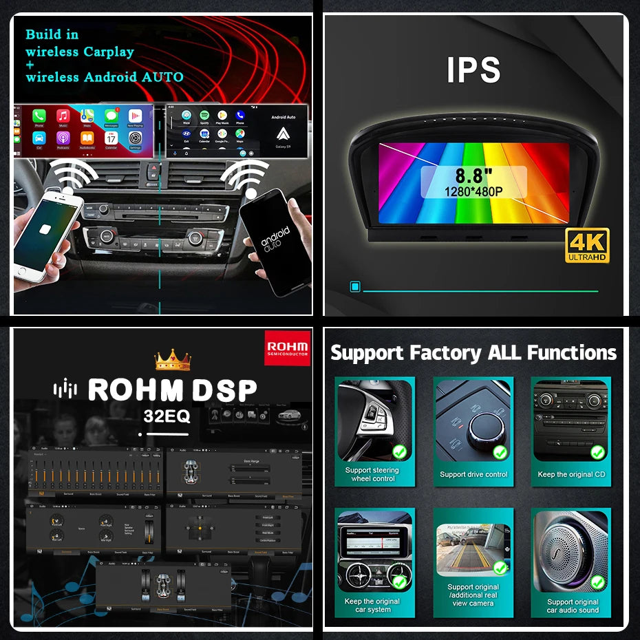 Car Radio BMW E81 E82 E87 E88 – Multimedia Unit Auto Stereo – Touchscreen Navigatie Systeem – 2 DIN Scherm – 10,25 Inch – CarPlay Android Auto Bluetooth - QUORE