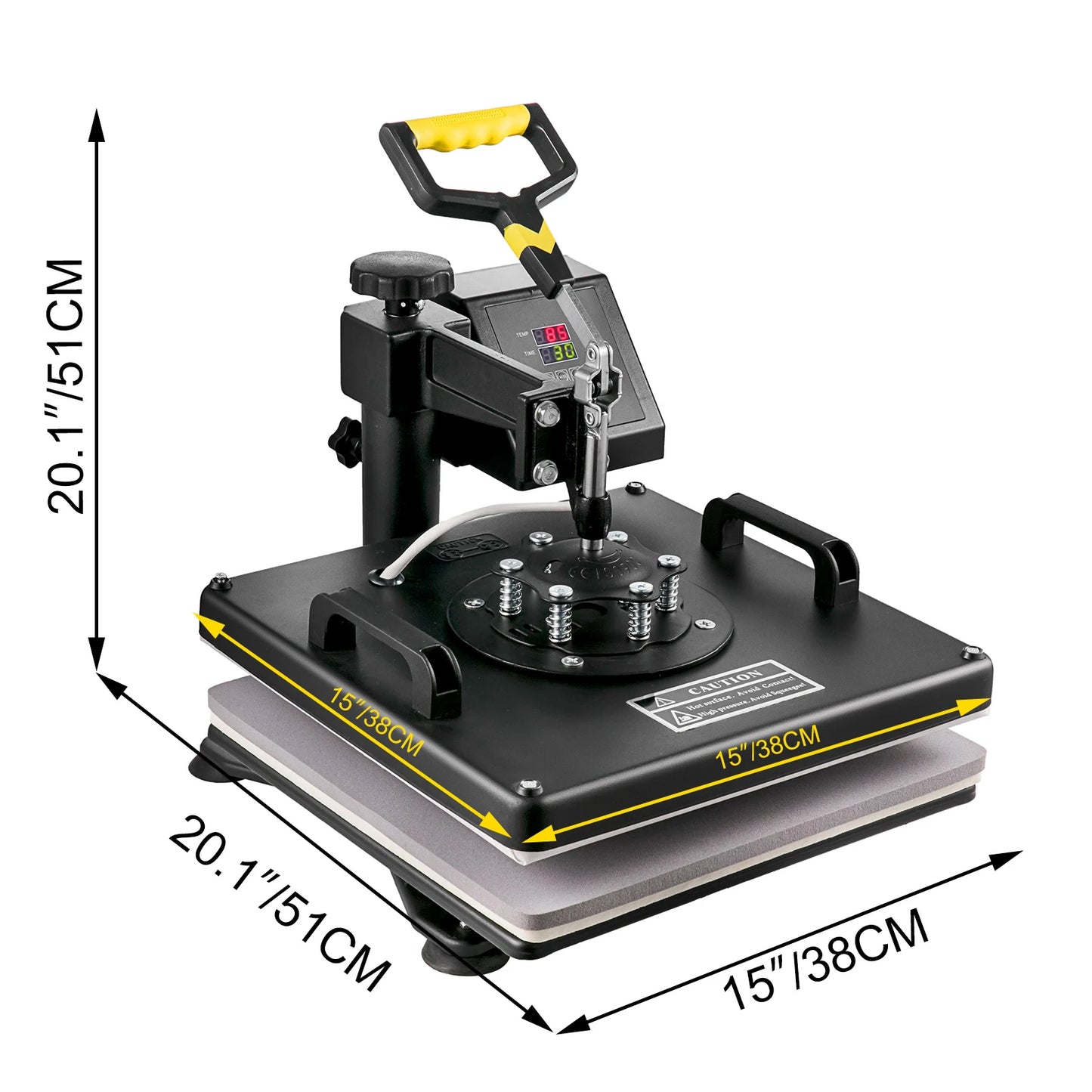 Transferpers – Hittepers – Warmte Persmachine – Heat Press – 8-in-1 – 38x38 Cm – 1250 Watt