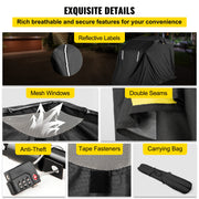 Tent - Vervangende Overkapping - Garage Top Tent - Draagbare Berging - Buitenberging - Motorhoes - 600D Oxford - Motorberging - Anti-UV - 106,3x41,3x61 in - Afdak Berging Garage Tent met Slot - Zwart