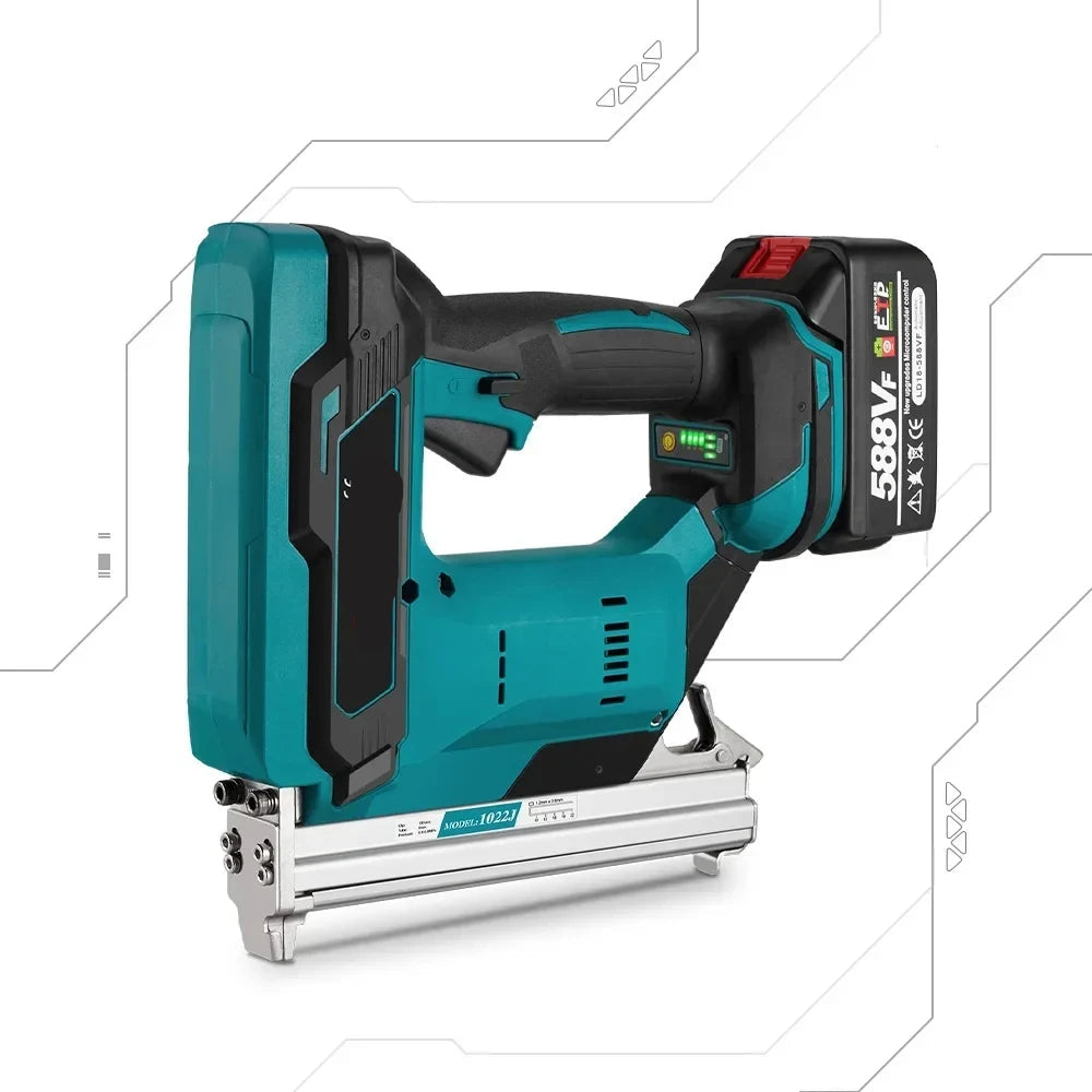Elektrisch Spijkerpistool - Nietpistool - Handtacker - Snoerloos - 2-Gang - 18V Accu - Nagelpistool - Oplaadbare Accu - Borstelloos - Nagelpistool - Spijkermachine - Zonder Accu - Groente