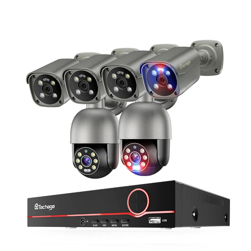 Beveiligingssysteem – CCTV Systeem – Camerasysteem – Toezichtcamera – Beveiligingscamera – 8-Kanaals Recorder Met 6 x 8MP 4K Camera’s – Slimme AI Detectie & Full Colour Nachtzicht