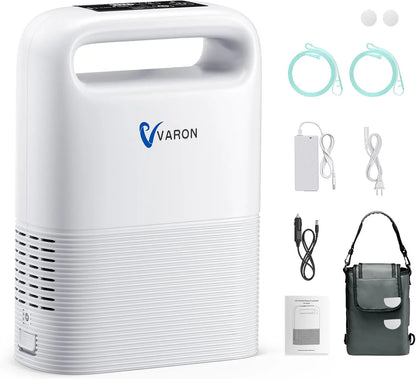 Draagbare Zuurstofconcentrator – Mobiele Zuurstofmachine – Zuurstofapparaat – Ademhalingsapparaat – Compact & Lichtgewicht – Verwijderbare Batterij 3-4 Uur - QUORE
