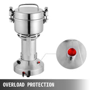 Elektrische Graanmolen - Elektrische Gehaktmolen - Voor Alle Soorten Vlees - Roestvrij Staal - Grinder - Roestvrijstalen Maalmachine - Vleesmolen - Vleesmolens - 2000W - Voor Graan en Vlees - Zilver