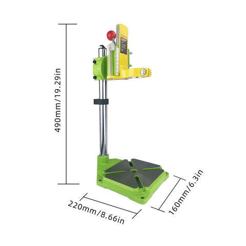 Drill Stand - Drill Holder - Drill Stand Drill - Adjustable Drill Stand - 90 Degree Rotating Drill Stand - with Fixed Frame Workbench Clamp