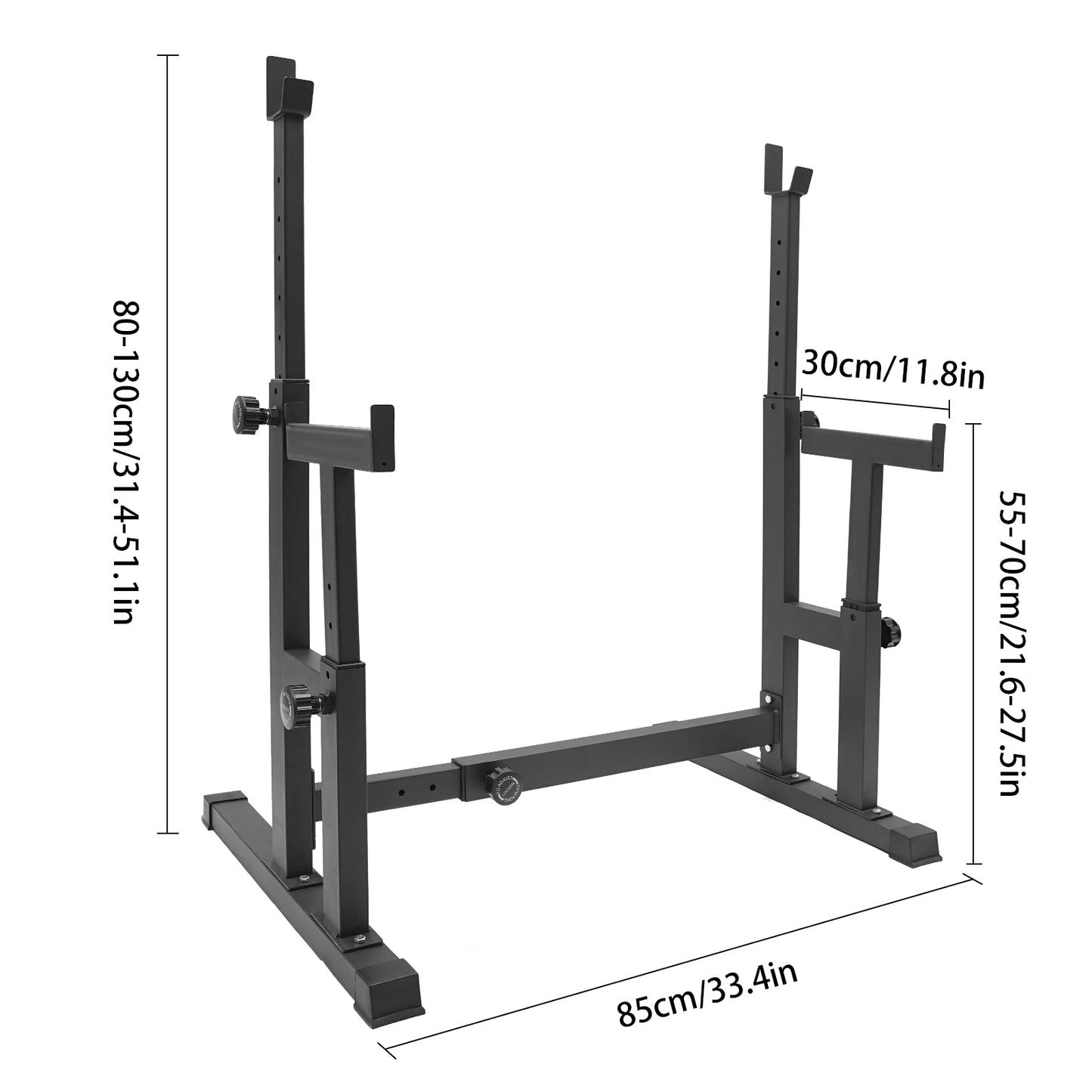 H-Vormig Halterrek - Halterhouder - Halterstandaard - 250KG Belastbaar - Hoogte & Lengte Verstelbaar - Fitness Bankdruk Standaard - Home Gym Krachttraining