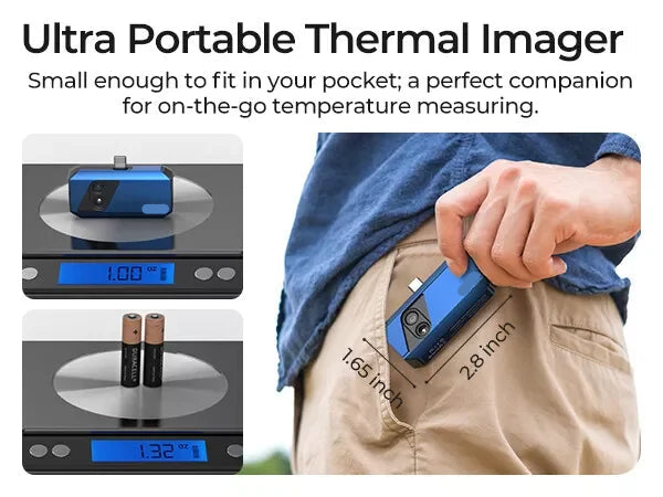 Warmtebeeldcamera - Thermische Camera - Warmtecamera - Infrarood Camera -  256×192 Pixels – 100W Zichtbaar Lichtlens – Hoge Resolutie Infrarood Handheld – Compatibel met Android Tablets