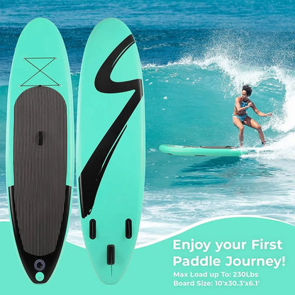 Streakboard® 10/11ft Inflatable Stand Up Paddle Board  Non-Slip Deck W/ Complete Kit 6'' Thick Sub Board Paddle Surf Hinchable