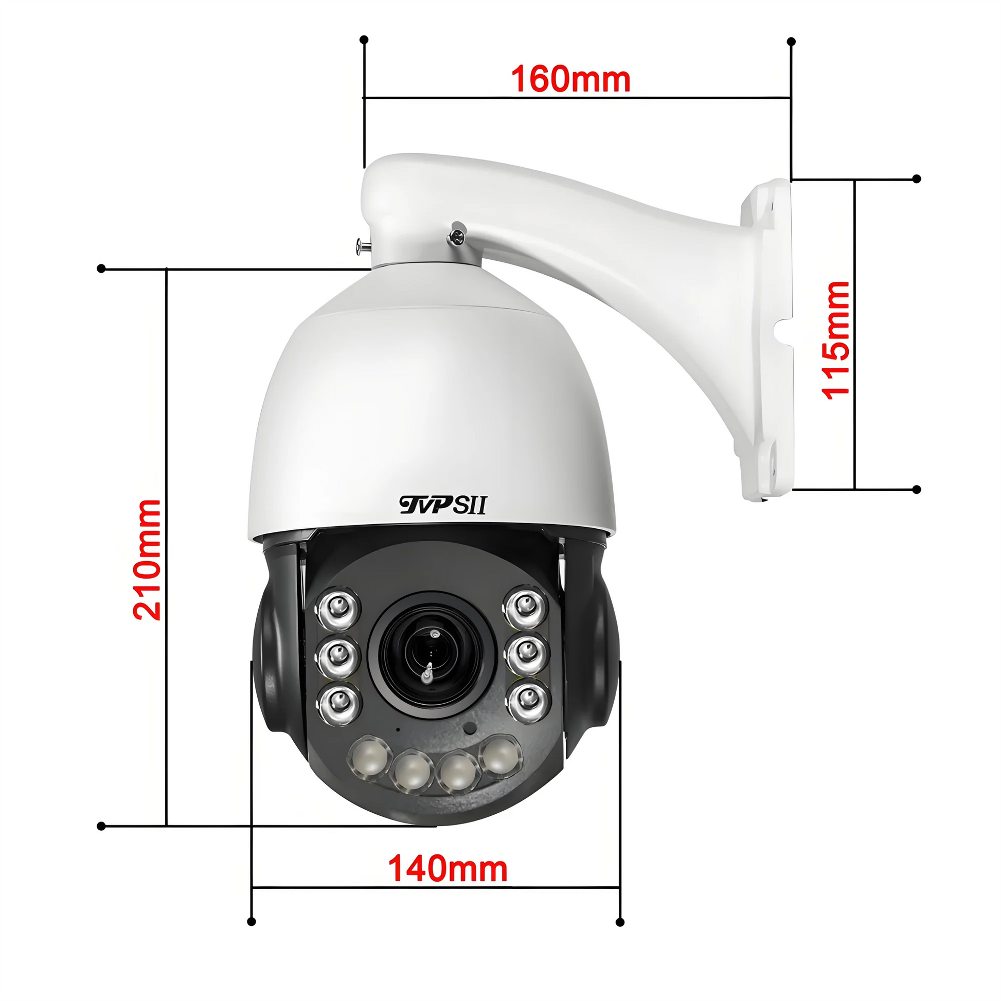 PTZ Beveiligingscamera – Dome Camera – IP Camera – Surveillance Camera – Speed Dome – 8MP 4K Ultra HD – 54X Optische Zoom – Laser Infrared Nachtzicht – Automatische Tracking - QUORE
