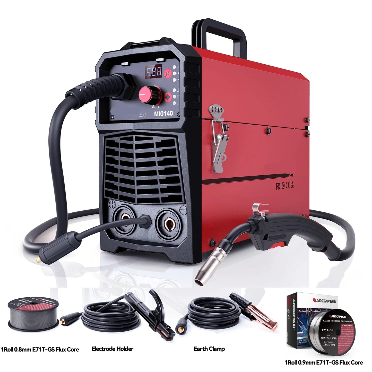 Elektrode Lasmachine - Lasmachine - Lasapparaat - Digitaal Inverterlassen - met Accessoires - Draagbare - MIG - MAG - Gas - TIG - MMA - IGBT -Inverter Semi-automatic - 140Amp - 220V - QUORE