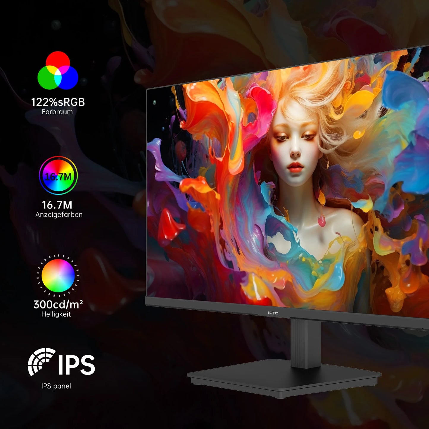 Gaming Monitor – Pc Scherm – Computermonitor – Beeldscherm – 24 Inch QHD – 2560x1440 Resolutie – IPS Paneel – 100Hz Verversingssnelheid – Adaptive Sync – HDR10 – VESA Mount