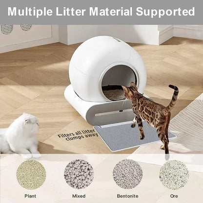 Automatische Zelfreinigende Kattenbak – Slimme Kattenbak – Zelfreinigende Kattenbak – App-Gestuurde Kattenbak – Hygiënische Kattenbak – Ruime 65L Binnenruimte – Veiligheidssensor Met App-monitoring