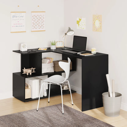Computer Bureau - L-Vorm - Gaming Bureau - Gaming Tafel - Computer Tafel - Hoekbureau - 100x40x77cm - Laptoptafel - Ruimte voor Boeken - en Documenten - Zwart