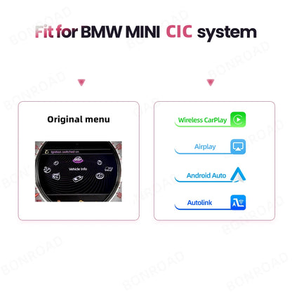Draadloze CarPlay Adapter – Android Auto Interface – Auto Multimedia Connector – Bluetooth USB Adapter – Mini CIC Systeem Variant – Plug & Play Installatie – Handsfree Spraakbesturing