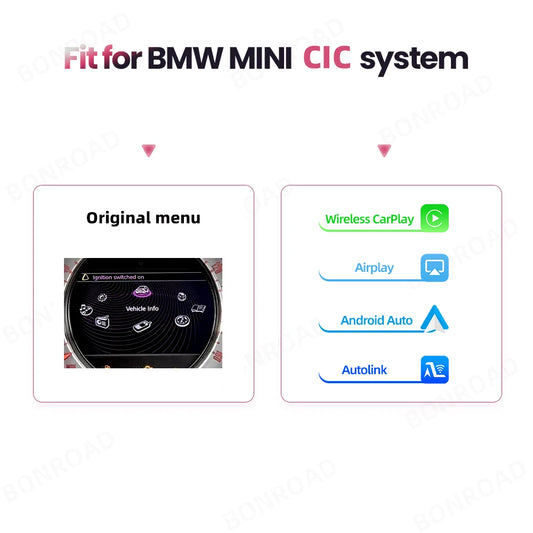 Draadloze CarPlay Adapter – Android Auto Interface – Auto Multimedia Connector – Bluetooth USB Adapter – Mini CIC Systeem Variant – Plug & Play Installatie – Handsfree Spraakbesturing