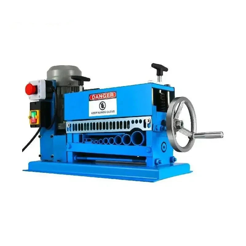 Draadstripmachine - Elektrisch Koperdraad - Strippen Machine - 1.5 mm-38 mm - 370W - Automatische Kabelstripper - Aluminium Behuizing - 10 Messen - 11 Invoergaten - voor het Strippen van Koperdraad - Blauw