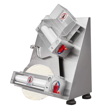 Pizza Deegroller – Elektrische Deegroller – Pizzaroller – Pizzadeeg Uitroller – Instelbare Dikte 1-5,5 Mm – RVS En Voedselveilige Kunststof - 370W 300 mm - QUORE