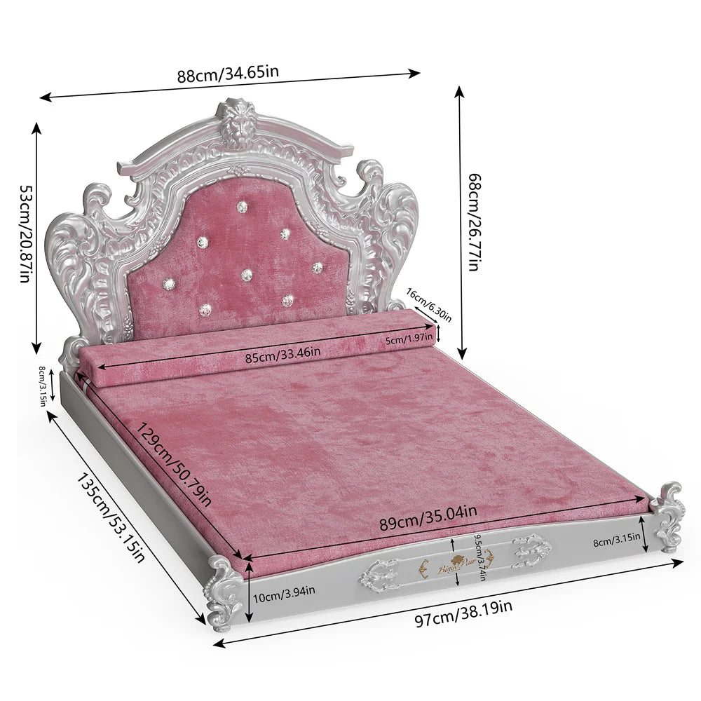 Hondenbed – Groot Hondenkussen – Luxe Hondenmand – Fluwelen Bed – Stevig Frame – Verwijderbare Wasbare Hoes - Roze - XXL