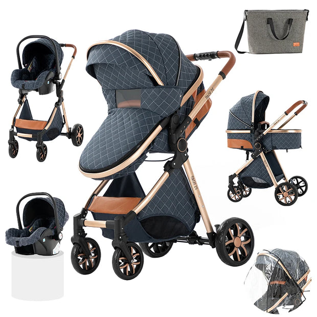 Kinderwagen – Wandelwagen - Opvouwbaar - Babywagen – 3-in-1 - Multifunctioneel - Lichtgewicht - Comfortabel - Veilig – Schokabsorptie - Blauw
