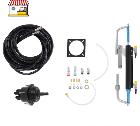 Hydraulisch Stuursysteem – Stuurbekrachtiging – Buitenboordmotor Besturing – Vaarcomfort – Aluminium – 7 Meter Olieslang – 325 Kg Druk