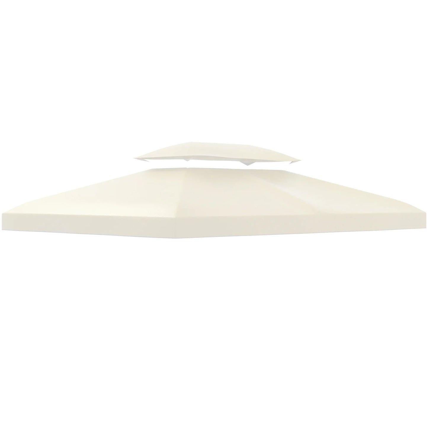 Gazebo - Tuin Dak - Reservedak - 2 Niveaus - Pergola Awning - met 180 g/m² Ademend Anti-UV Polyesterweefsel - PA-Coating - 10 Drainagegaten - Stevig - Durzaam - voor Tuin - Buiten - 3 x 4 m - Beige - QUORE