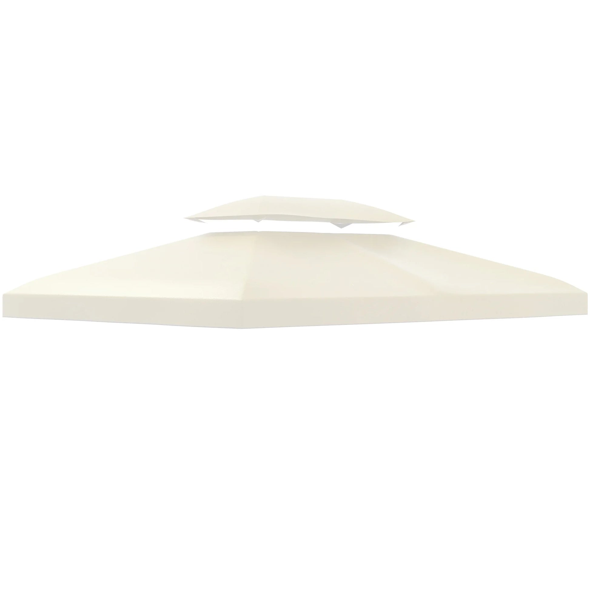 Gazebo - Tuin Dak - Reservedak - 2 Niveaus - Pergola Awning - met 180 g/m² Ademend Anti-UV Polyesterweefsel - PA-Coating - 10 Drainagegaten - Stevig - Durzaam - voor Tuin - Buiten - 3 x 4 m - Beige - QUORE