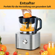 Slow Juicer - Juicer - Fruit and vegetable juicer - Juice extractor - 3HP - 1100W - Heavy Duty - Commercial Quality - Timer blender - Mixer - Juicer - Fruit food processor - Ice smoothies - Three speeds - Silver