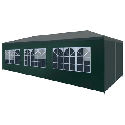 Partytent –  Tuinpaviljoen – Ruime Ontvangsttent – Tuinkamer – Evenemententent – Polyester Tent – 3 x 9 m – Roestvrij Stalen Frame -  Groen