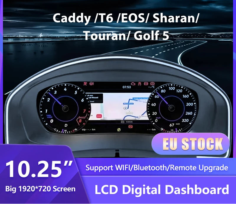 Dashboard Display – Digitaal Instrumentenpaneel – Auto Cockpit – LCD Scherm – Virtueel Dashboard – 10,25 Inch HD IPS – Snelle Linux Besturing